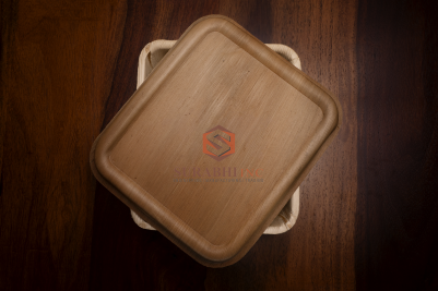 Container with Lid for Solid, Size: 850 ML Square